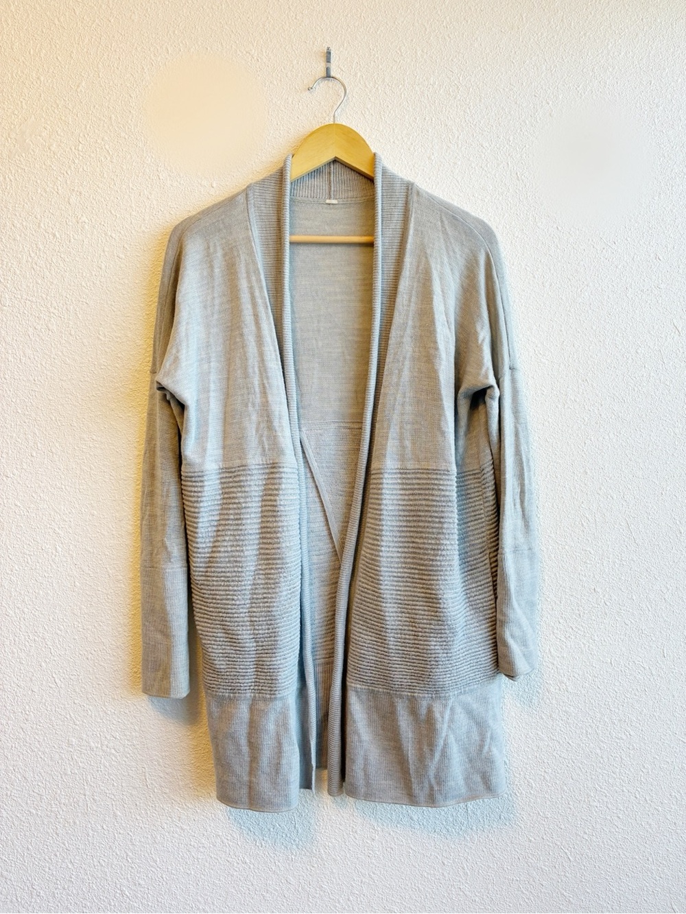 Lulu lemon Light Gray Open Front Women's Cardigan Sweater